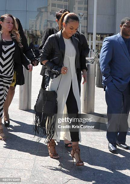 Karrueche leaves the H. Carl Moultrie 1 Courthouse after it was announced the start of Chris Brown's assault trial is to be pushed back to Wednesday...