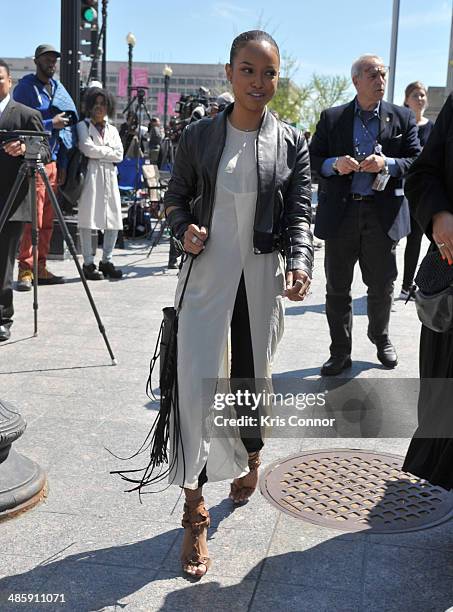 Karrueche leaves the H. Carl Moultrie 1 Courthouse after it was announced the start of Chris Brown's assault trial is to be pushed back to Wednesday...