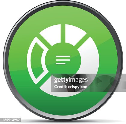 Donut Chart Icon on a round button. Donut Chart Icon on a round button.
