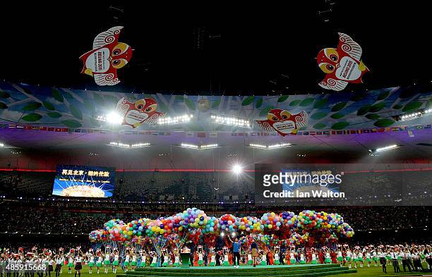 General view of the closing ceremony during day nine of the 15th IAAF World Athletics Championships Beijing 2015 at Beijing National Stadium on...