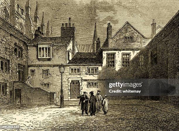 the deanery, westminster - cobblestone stock illustrations