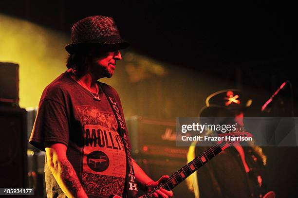 Musicians Phil Campbell and Lemmy Kilmister of Motorhead perform onstage during day 3 of the 2014 Coachella Valley Music & Arts Festival at the...