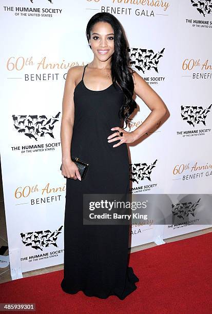 Actress Bianca Lawson attends the Humane Society Of The United States 60th Anniversary Benefit Gala on March 29, 2014 at The Beverly Hilton Hotel in...