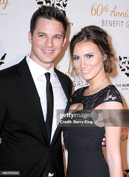 Actor Matt Lanter and wife Angela Stacy attend the Humane Society Of The United States 60th Anniversary Benefit Gala on March 29, 2014 at The Beverly...