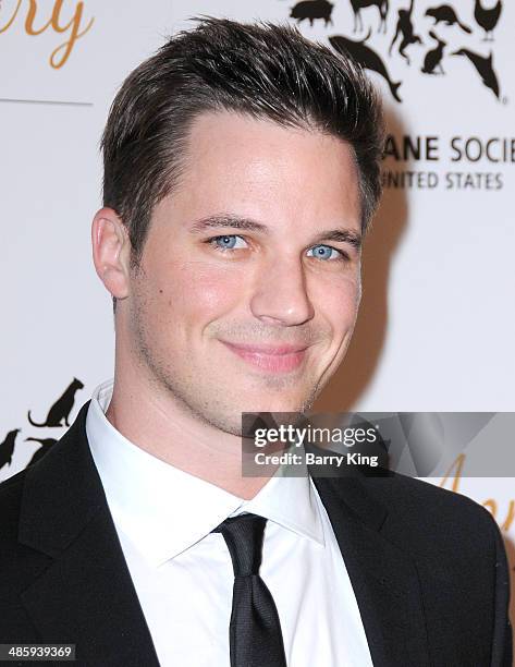 Actor Matt Lanter attends the Humane Society Of The United States 60th Anniversary Benefit Gala on March 29, 2014 at The Beverly Hilton Hotel in...