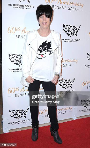 Songwriter Diane Warren attends the Humane Society Of The United States 60th Anniversary Benefit Gala on March 29, 2014 at The Beverly Hilton Hotel...