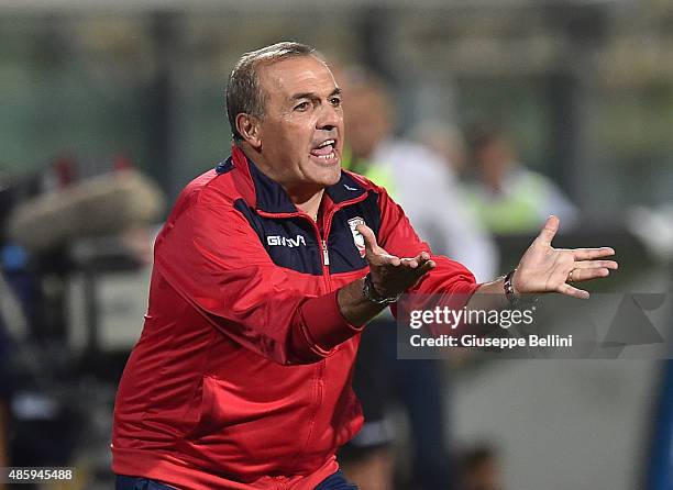 Fabrizio Castori head coach of Carpi FC during the Serie A match between Carpi FC and FC Internazionale Milano at Alberto Braglia Stadium on August...