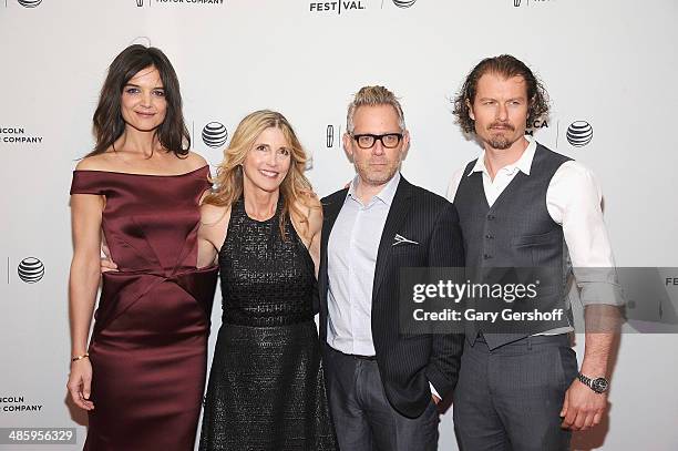 Actress Katie Holmes, filmmaker Karen Leigh Hopkins, producer Rob Carliner and actor James Badge Dale attend the screening of "Miss Meadows" during...