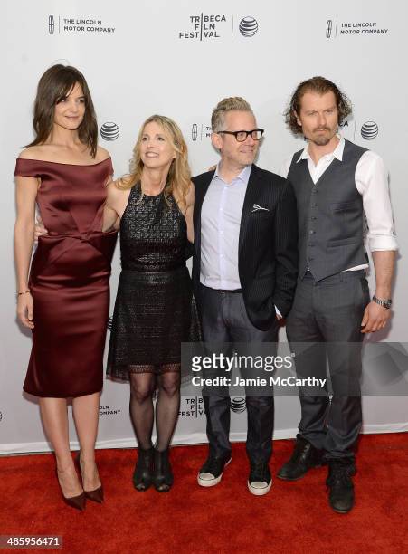 Actress Katie Holmes, filmmaker Karen Leigh Hopkins, producer Rob Carliner and actor James Badge Dale attend the "Miss Meadows" Premiere during 2014...