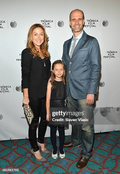 Actress Sasha Alexander , director Edoardo Ponti and daughter Lucia Sofia Ponti attend the Shorts Program: Soul Survivors during the 2014 Tribeca...