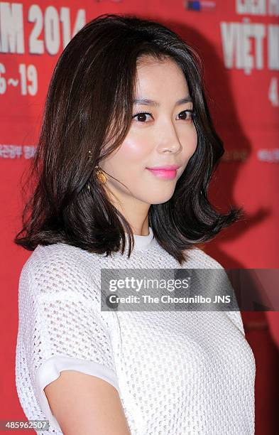 Oh Yoon-Ah poses for photographs during the 2014 Vietnamese film festival event at CGV on April 16, 2014 in Seoul, South Korea.