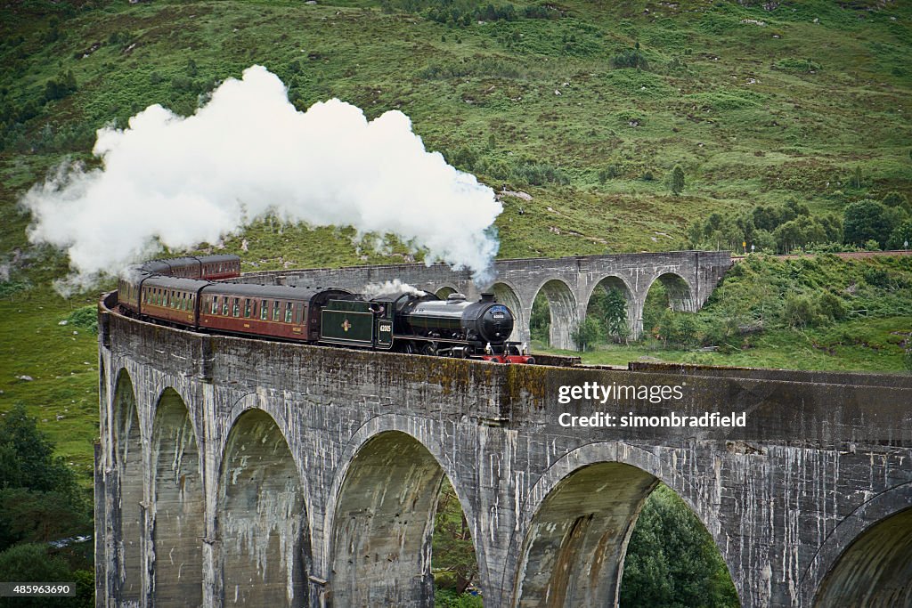 Le Jacobite Locomotive et viaduc de Glenfinnan