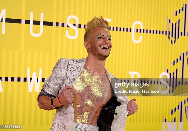 Personality Frankie Grande attends the 2015 MTV Video Music Awards at Microsoft Theater on August 30, 2015 in Los Angeles, California.