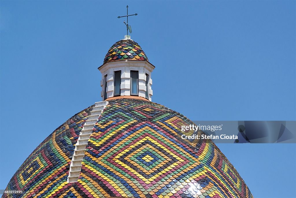 Colorful church tower Algero