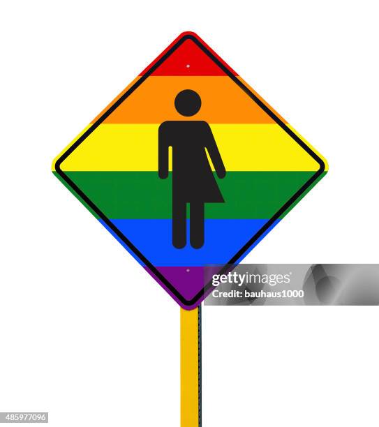 stockillustraties, clipart, cartoons en iconen met lgbt logo road sign isolated - roze zaterdag