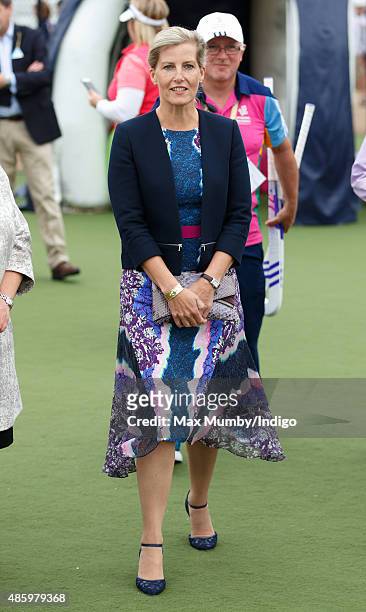 Sophie, Countess of Wessex attends the Unibet EuroHockey Championships at the Lee Valley Hockey and Tennis Centre on August 30, 2015 in London,...