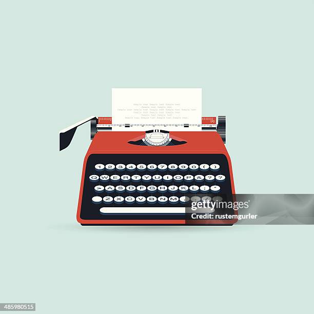 ilustraciones, imágenes clip art, dibujos animados e iconos de stock de máquina de escribir - typewriter