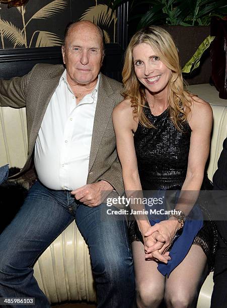 Actor Robert Duvall and filmmaker Karen Leigh Hopkins attend the "Miss Meadows" Premiere after party during the 2014 Tribeca Film Festival sponsored...