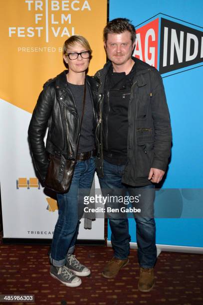 Actress Robin Wright and screenwriter Beau Willimon attend the SAG Indie Party during the 2014 Tribeca Film Festival at Bowlmor Lanes on April 21,...