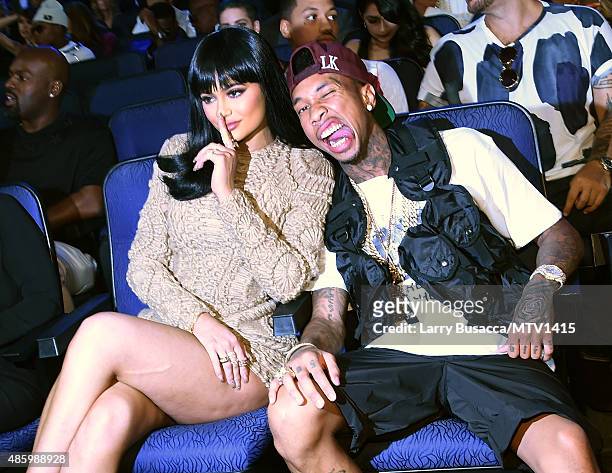 Personality Kylie Jenner and rapper Tyga attend the 2015 MTV Video Music Awards at Microsoft Theater on August 30, 2015 in Los Angeles, California.