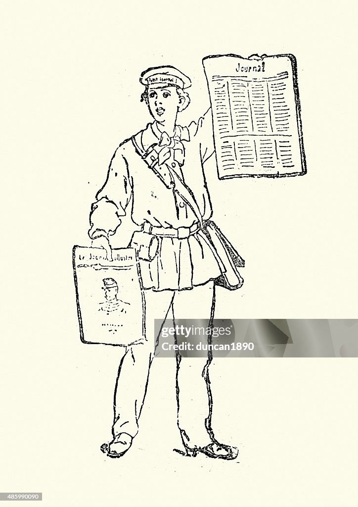 Victorian Newspaper Vendor, 1895