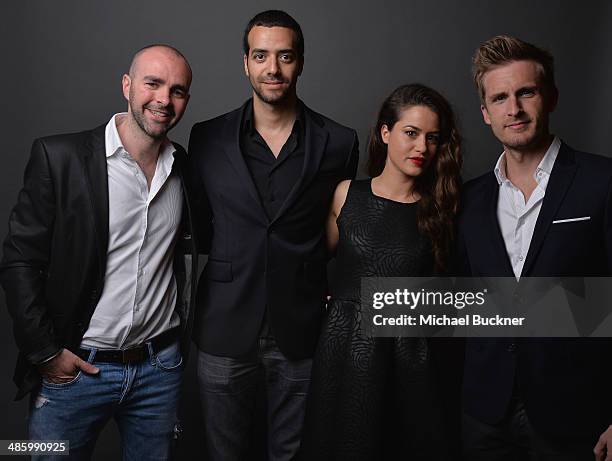 Actor Julien Arruti, actor Tarek Boudali, actress Alice David and director Philippe Lacheau pose for a portait during the 18th Annual City Of Lights,...