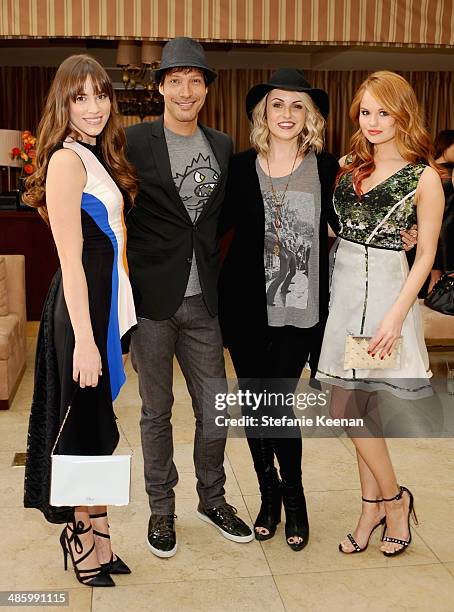 Actress Christa B. Allen, makeup artist Troy Jensen, makeup artists Elle Leary and actress Debby Ryan attend the Dior Beauty Operation Smile Luncheon...