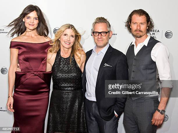 Actress Katie Holmes, filmmaker Karen Leigh Hopkins, producer Rob Carliner and actor James Badge Dale attend the screening of "Miss Meadows" during...