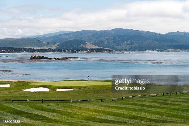 golf at pebble beach - pebble beach stock pictures, royalty-free photos & images