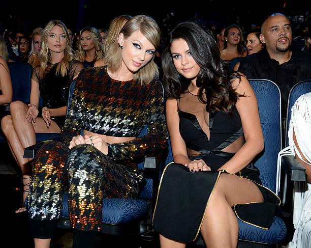 Taylor Swift and Selena Gomez attend the 2015 MTV Video Music Awards at Microsoft Theater on August 30, 2015 in Los Angeles, California.