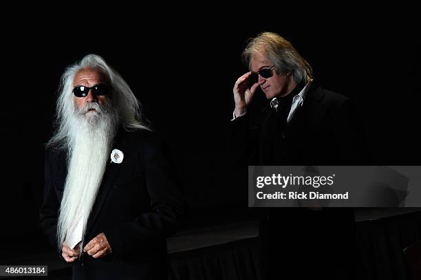 William Lee Golden and Son during The Oak Ridge Boys' William Lee Golden Weds Simone De Staley on August 29, 2015 at The Rosewall in Nashville,...