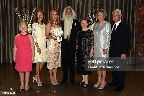 Simone De Staley, William Lee Golden and Family during The Oak Ridge Boys' William Lee Golden Weds Simone De Staley on August 29, 2015 at The...