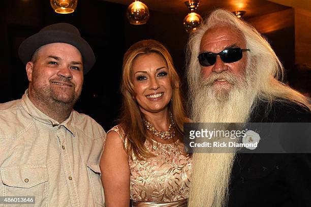Simone De Staley, William Lee Golden and guest during The Oak Ridge Boys' William Lee Golden Weds Simone De Staley on August 29, 2015 at The Rosewall...