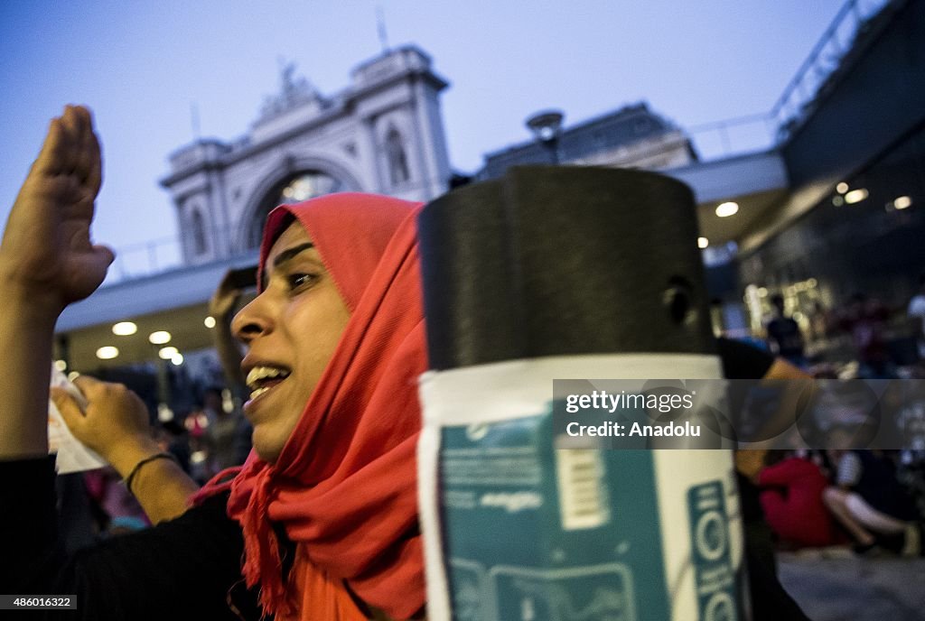 Transit zone for migrants at Budapest Keleti railway station