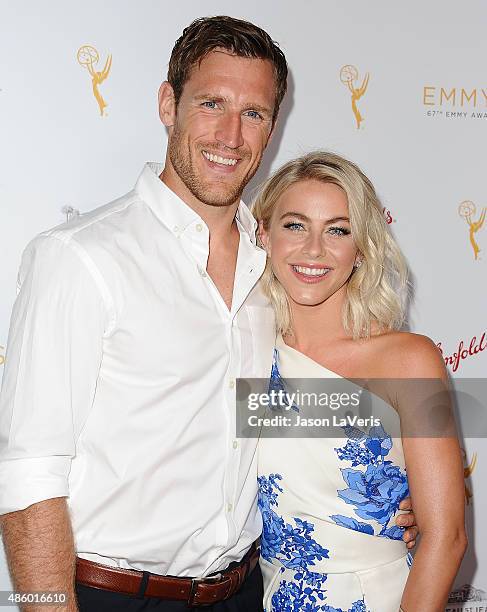 Brooks Laich and Julianne Hough attend the Television Academy's cocktail reception for the 67th Emmy Award nominees for Outstanding Choreography at...