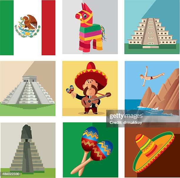 bildbanksillustrationer, clip art samt tecknat material och ikoner med mexico symbols - los cabos