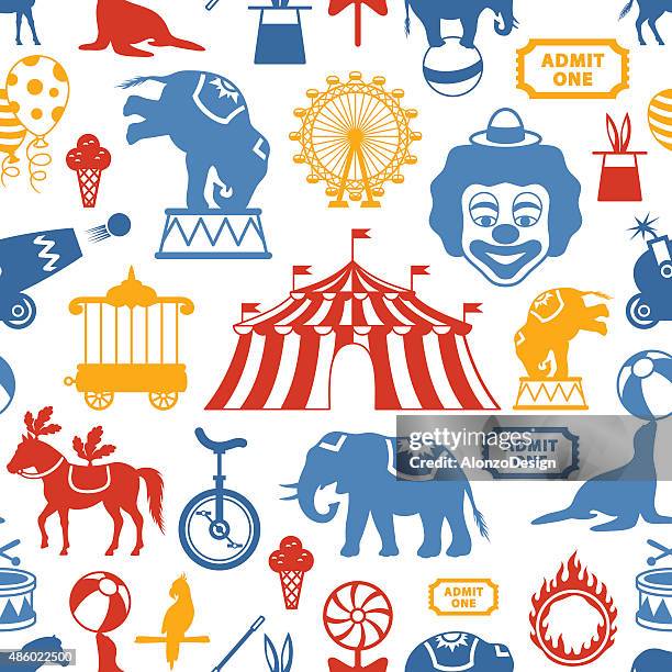 circus pattern - circus tent stock illustrations