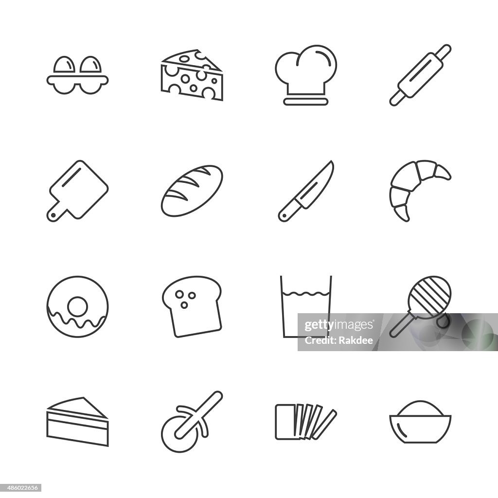 Bakery Icons - Line Series