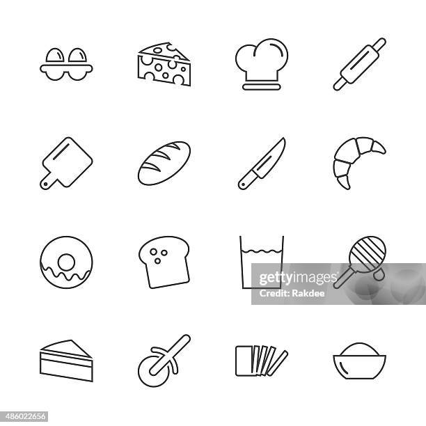 bakery icons - line series - baking soda stock illustrations