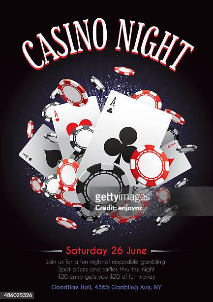 casino night poster - casino stock illustrations