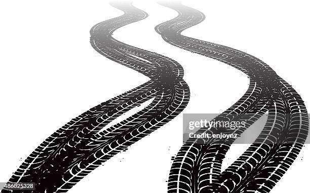 dirty tire prints - tyre stock illustrations