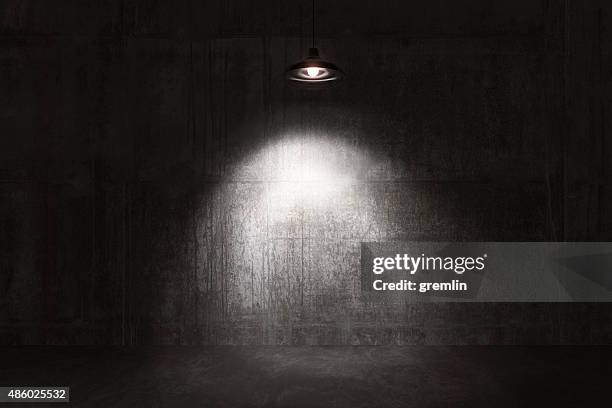 empty room, concrete walls and floor - interview stock pictures, royalty-free photos & images