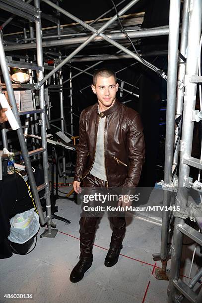 Nick Jonas attends the 2015 MTV Video Music Awards at Microsoft Theater on August 30, 2015 in Los Angeles, California.