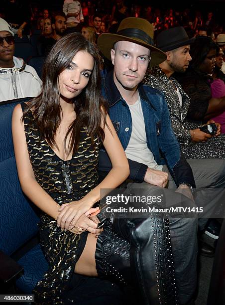 Emily Ratajkowski and Jeff Magid attend the 2015 MTV Video Music Awards at Microsoft Theater on August 30, 2015 in Los Angeles, California.