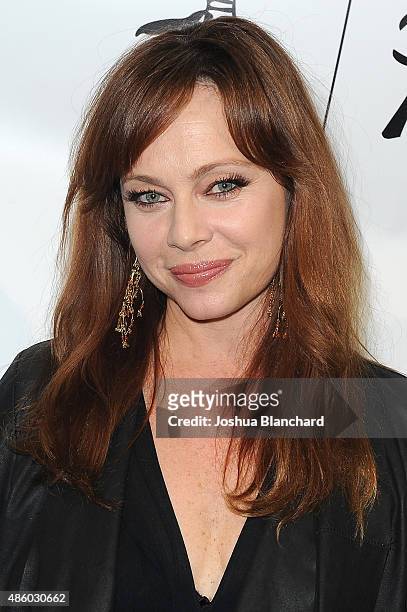 Melinda Clarke attends the Unauthorized O.C. Musical One Night Only Event presented by Original Penguin at The Montalban on August 30, 2015 in...