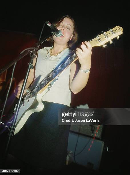 Corin Tucker of Sleater-Kinney performs at the Southgate House on September 15, 2000 in Newport, Kentucky.