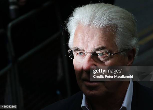 Publicist Max Clifford arrives at Southwark Crown Court on April 22, 2014 in London, England. The jury has retired to consider the 11 charges of...