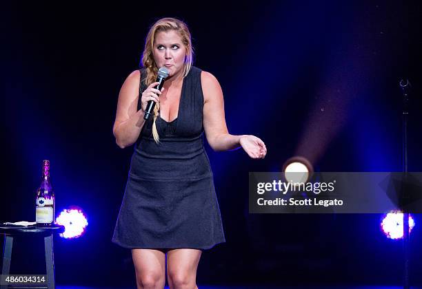Comedian Amy Schumer performs during the Oddball Comedy And Curiosity Festival at DTE Energy Music Theater on August 30, 2015 in Clarkston, Michigan.