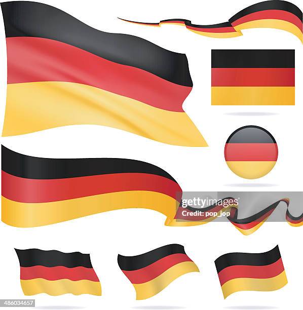 flags of germany - icon set - illustration - german flag 幅插畫檔、美工圖案、卡通及圖標