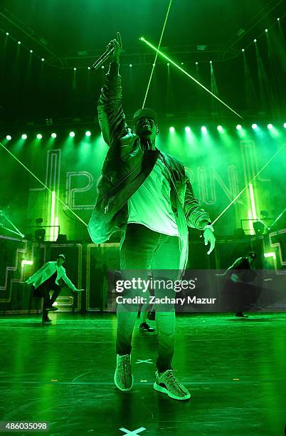 Chris Brown performs at Nikon at Jones Beach Theater on August 30, 2015 in Wantagh, New York.